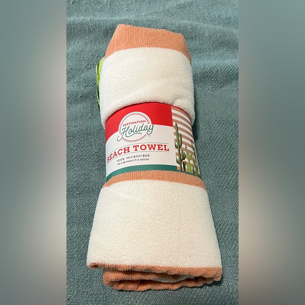 🌸 5/$15 NWT Destination Holiday Cactus Beach Towel 100% Microfiber 28”x 58”